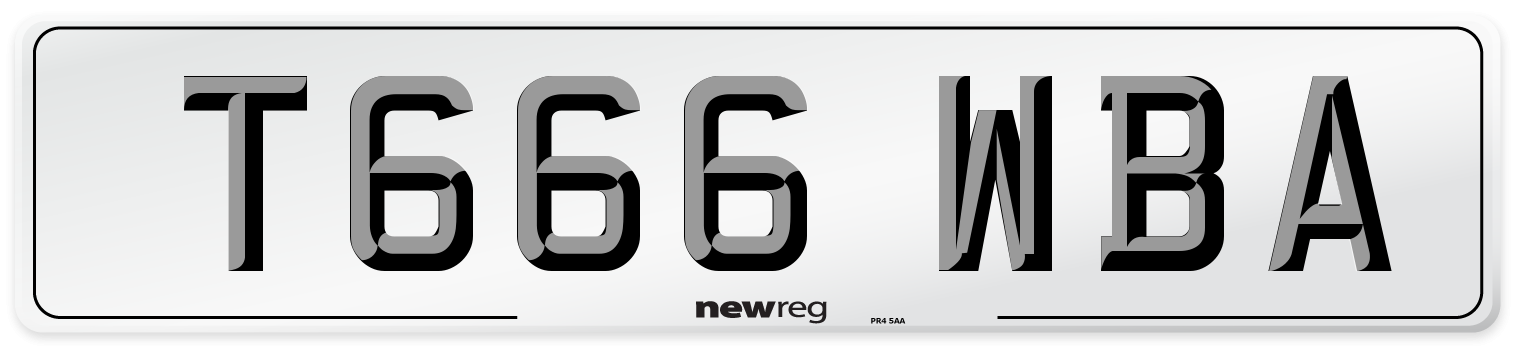 T666 WBA Number Plate from New Reg